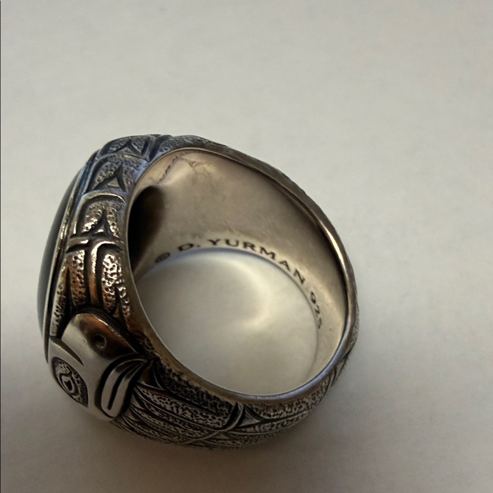 David Yurman Northwest Collection Black Onyx Signet Men's Ring - Picture 4 of 8